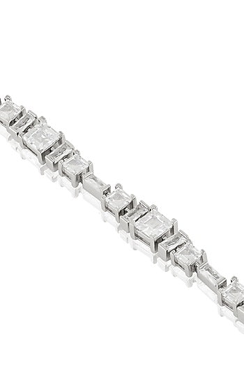 White Rhodium Finish Diamante Bracelet
