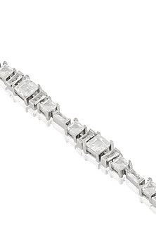 White Rhodium Finish Diamante Bracelet