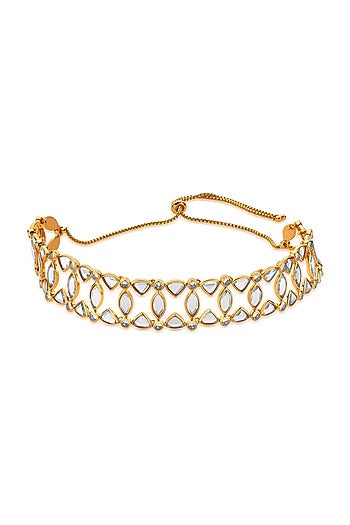Gold Plated Hand-Cut Mirror Choker Necklace