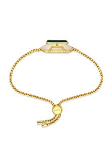 Gold Finish Emerald Doublet Stone Bracelet