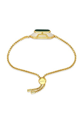 Gold Finish Emerald Doublet Stone Bracelet