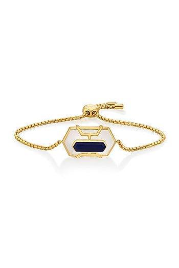 Gold Finish Blue Sapphire Stone Bracelet