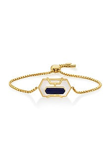 Gold Finish Blue Sapphire Stone Bracelet