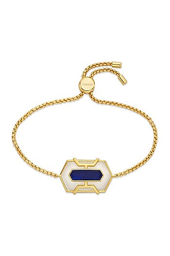 Gold Finish Blue Sapphire Stone Bracelet