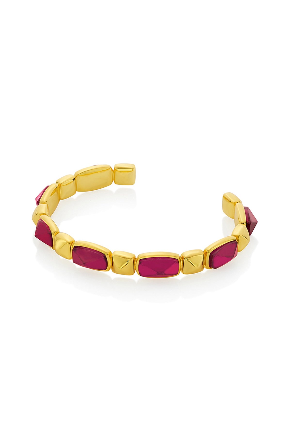 Gold Finish Pink Hydro Stone Bracelet