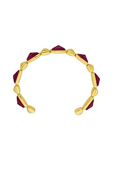 Gold Finish Pink Hydro Stone Bracelet
