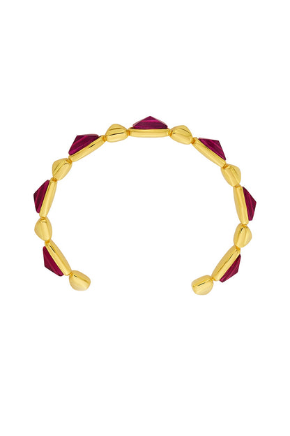 Gold Finish Pink Hydro Stone Bracelet