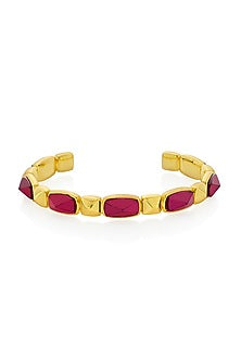 Gold Finish Pink Hydro Stone Bracelet