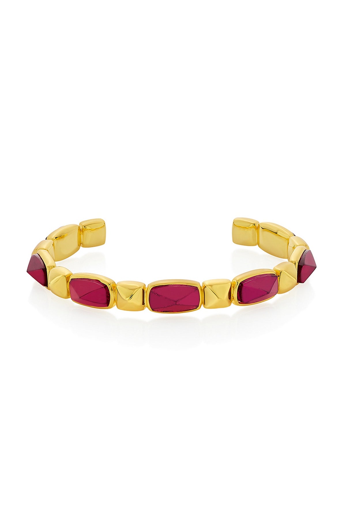Gold Finish Pink Hydro Stone Bracelet