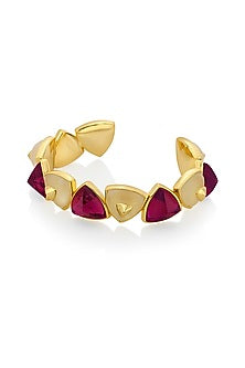 Gold Plated Pink Hydro Stone Bracelet