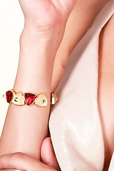 Gold Plated Pink Hydro Stone Bracelet