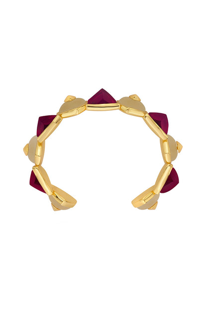 Gold Plated Pink Hydro Stone Bracelet