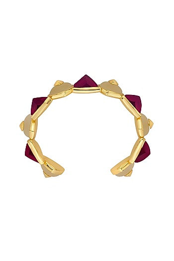 Gold Plated Pink Hydro Stone Bracelet