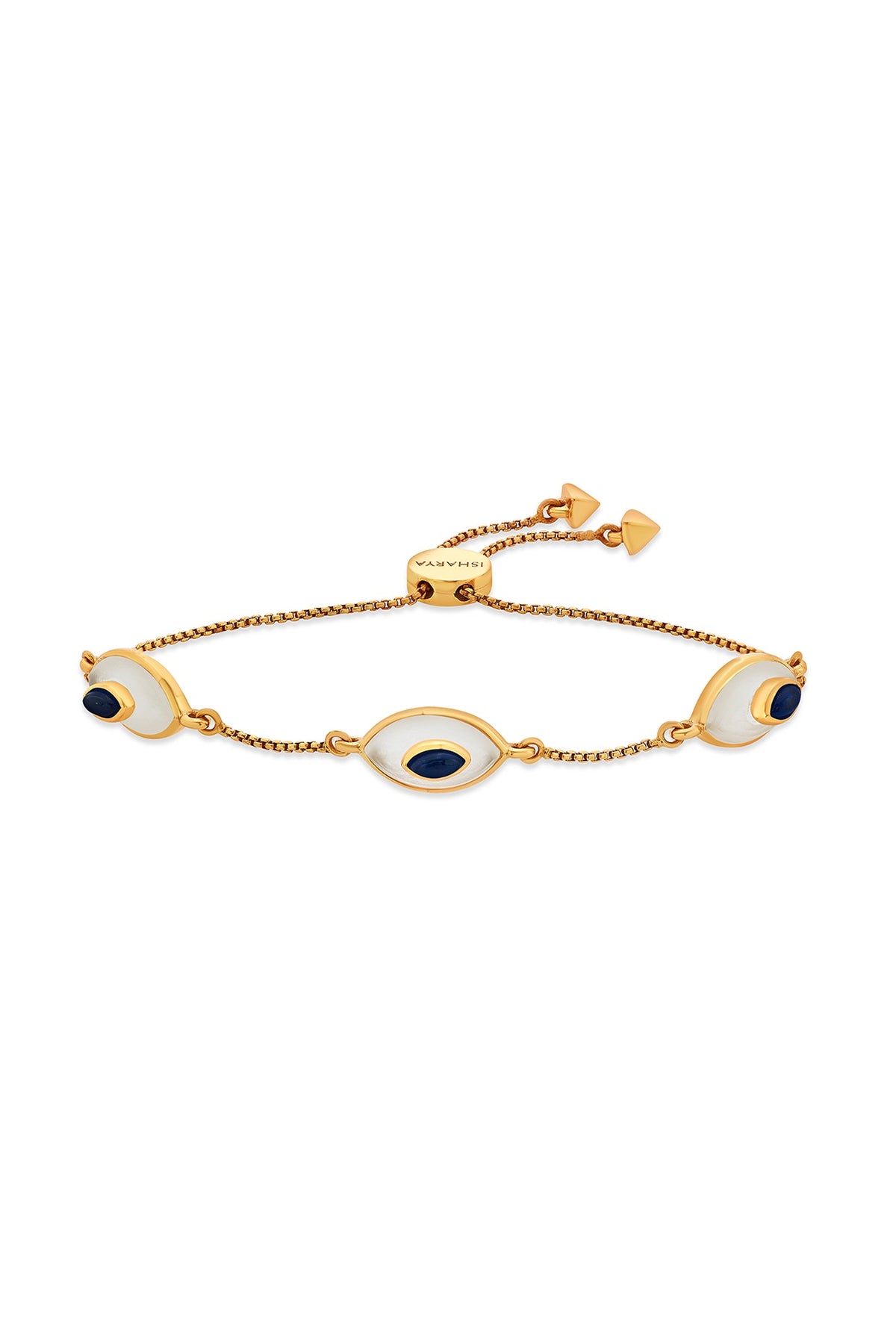 Gold Plated Sapphire Doublet Stone Bracelet