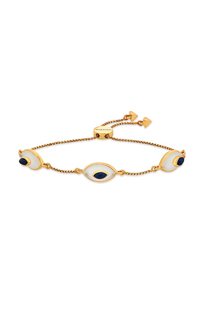 Gold Plated Sapphire Doublet Stone Bracelet