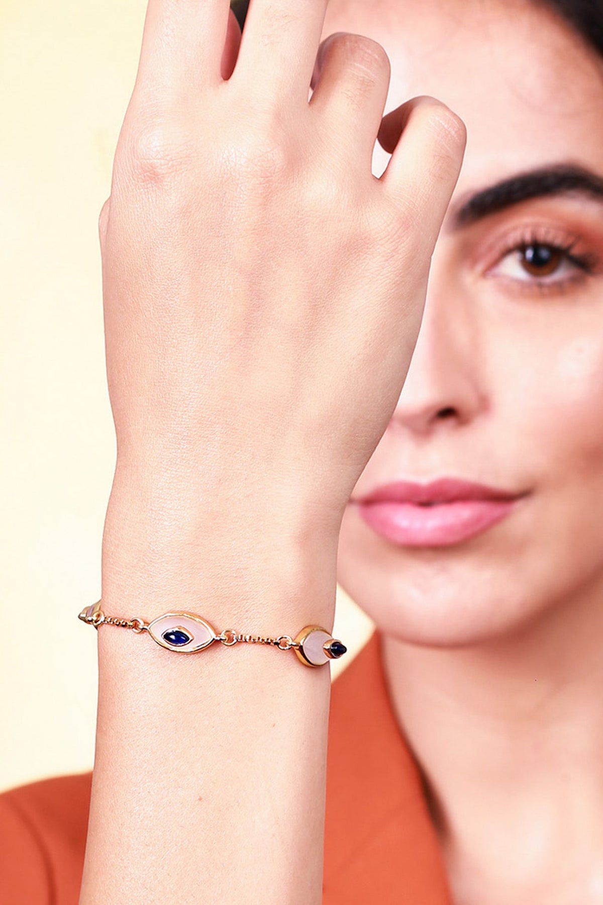 Gold Plated Sapphire Doublet Stone Bracelet