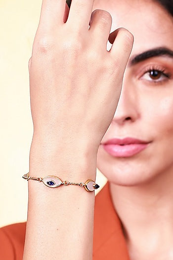 Gold Plated Sapphire Doublet Stone Bracelet