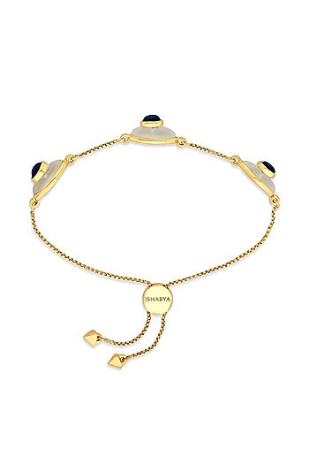 Gold Plated Sapphire Doublet Stone Bracelet
