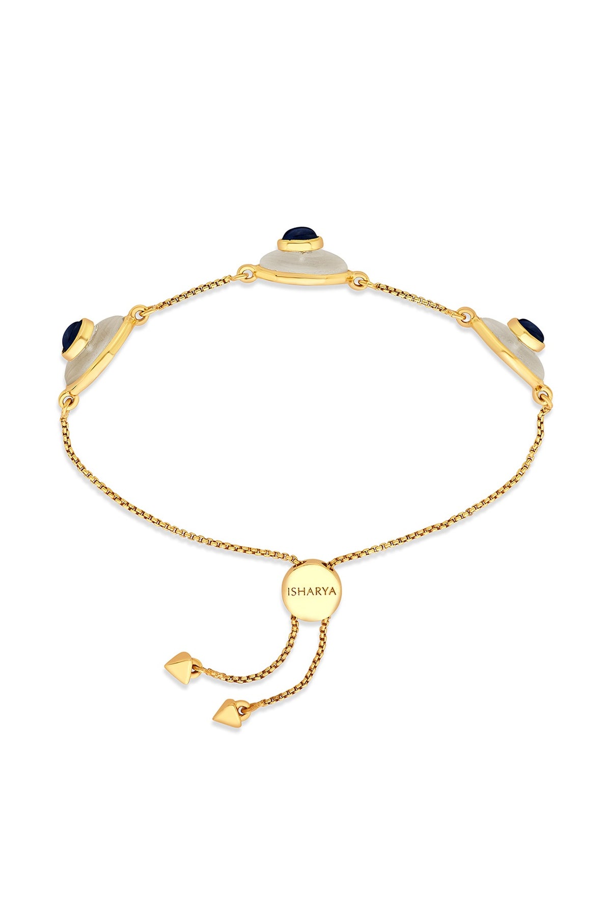 Gold Plated Sapphire Doublet Stone Bracelet