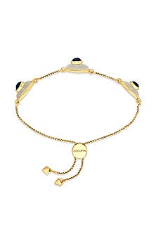 Gold Plated Sapphire Doublet Stone Bracelet