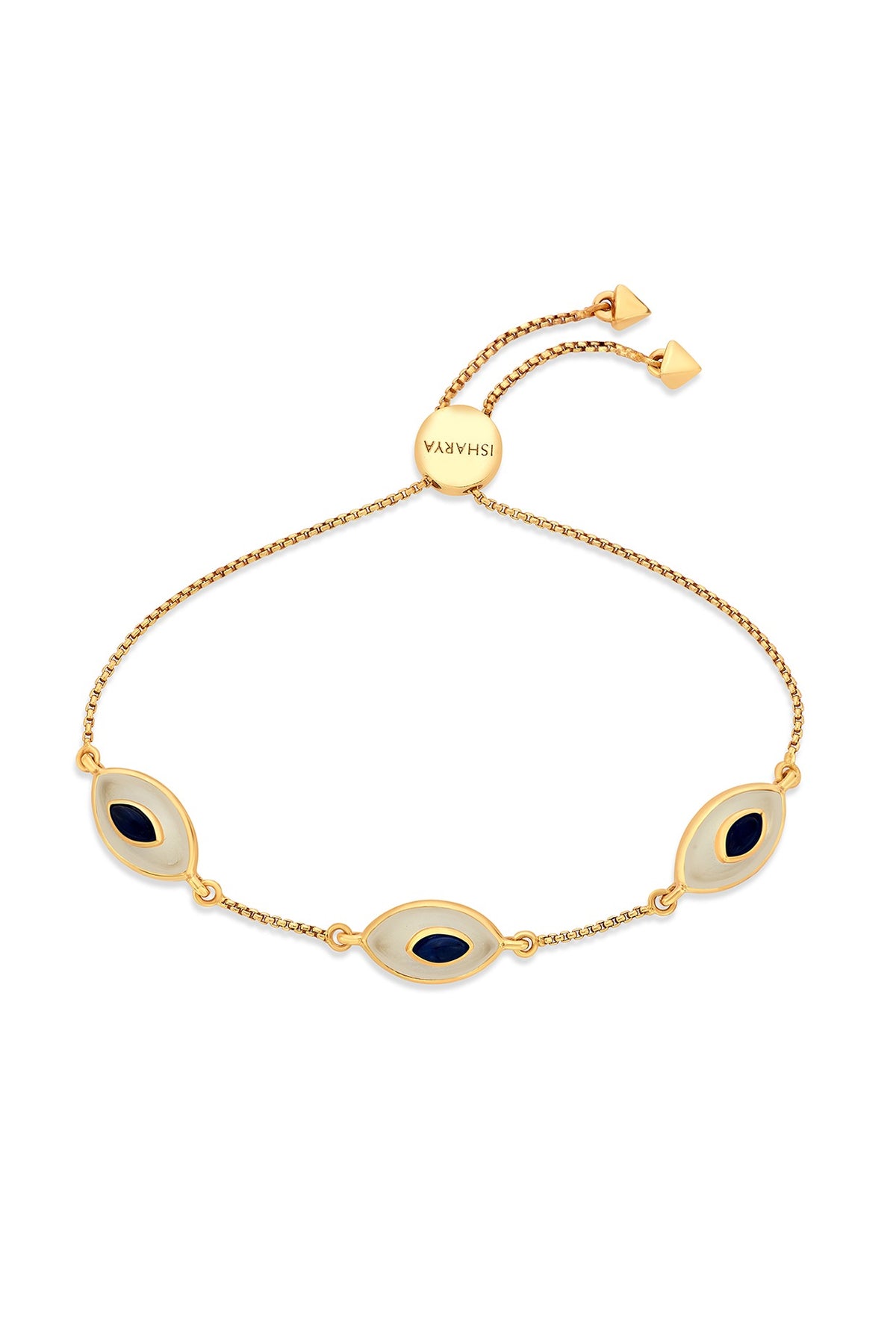 Gold Plated Sapphire Doublet Stone Bracelet