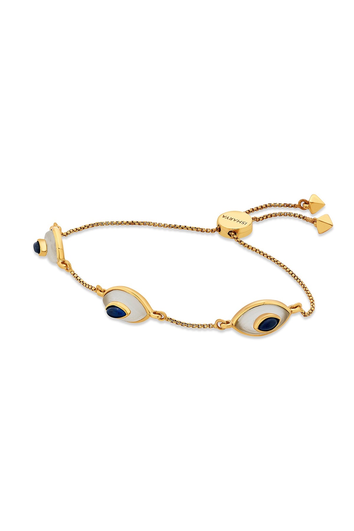 Gold Plated Sapphire Doublet Stone Bracelet