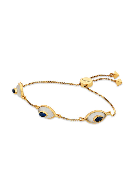 Gold Plated Sapphire Doublet Stone Bracelet