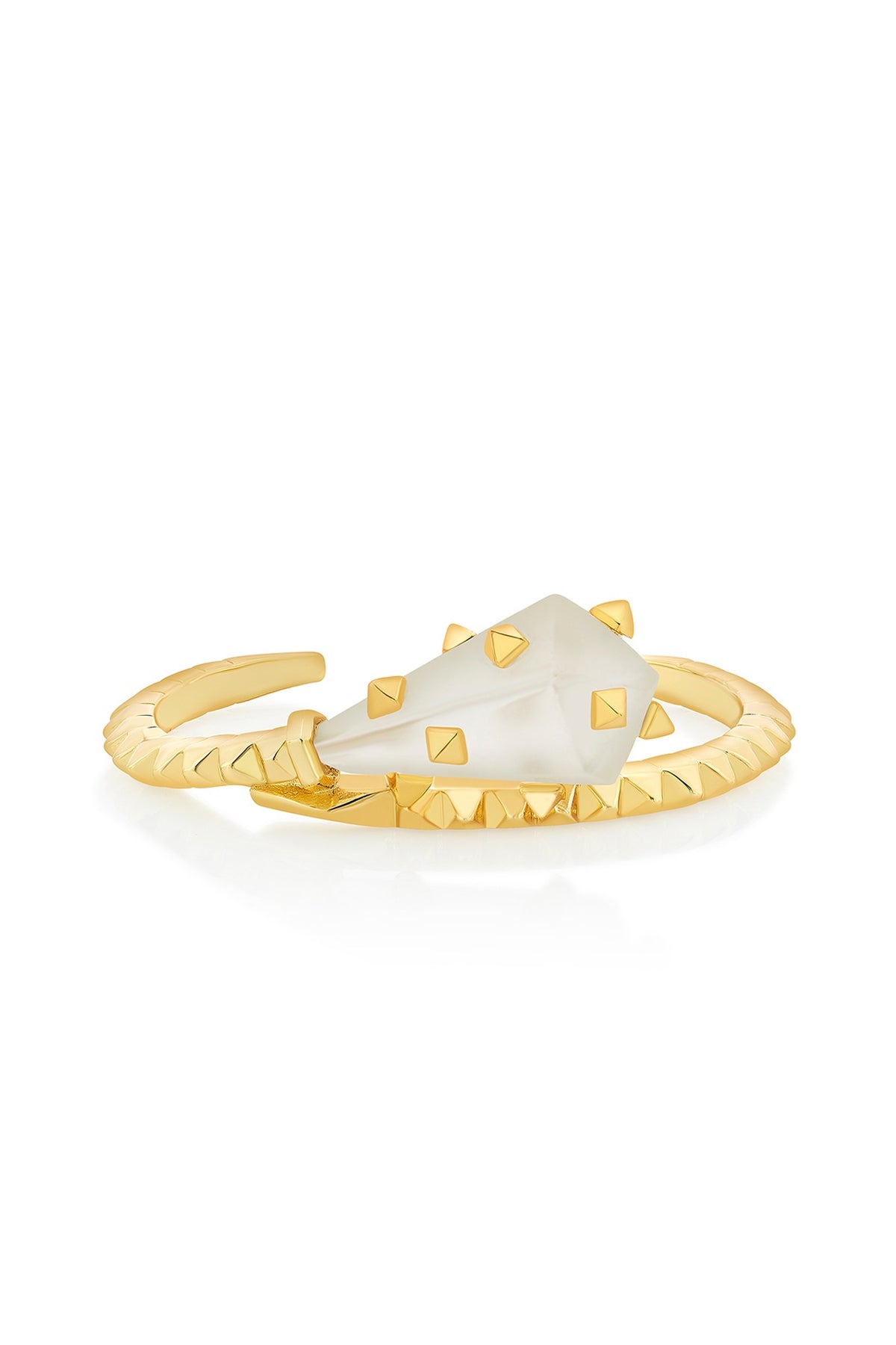 Gold Plated Rock Crystal Cuff Bracelet