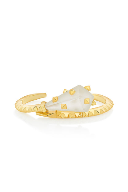 Gold Plated Rock Crystal Cuff Bracelet