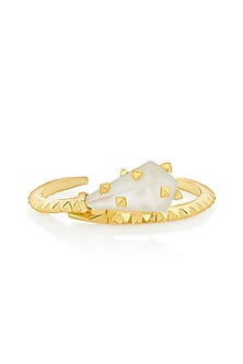 Gold Plated Rock Crystal Cuff Bracelet