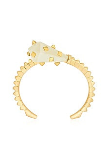 Gold Plated Rock Crystal Cuff Bracelet
