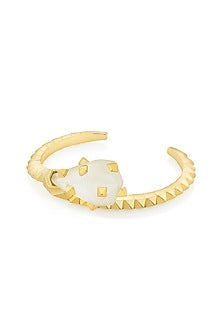 Gold Plated Rock Crystal Cuff Bracelet