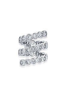 White Finish CZ Swirl Ring