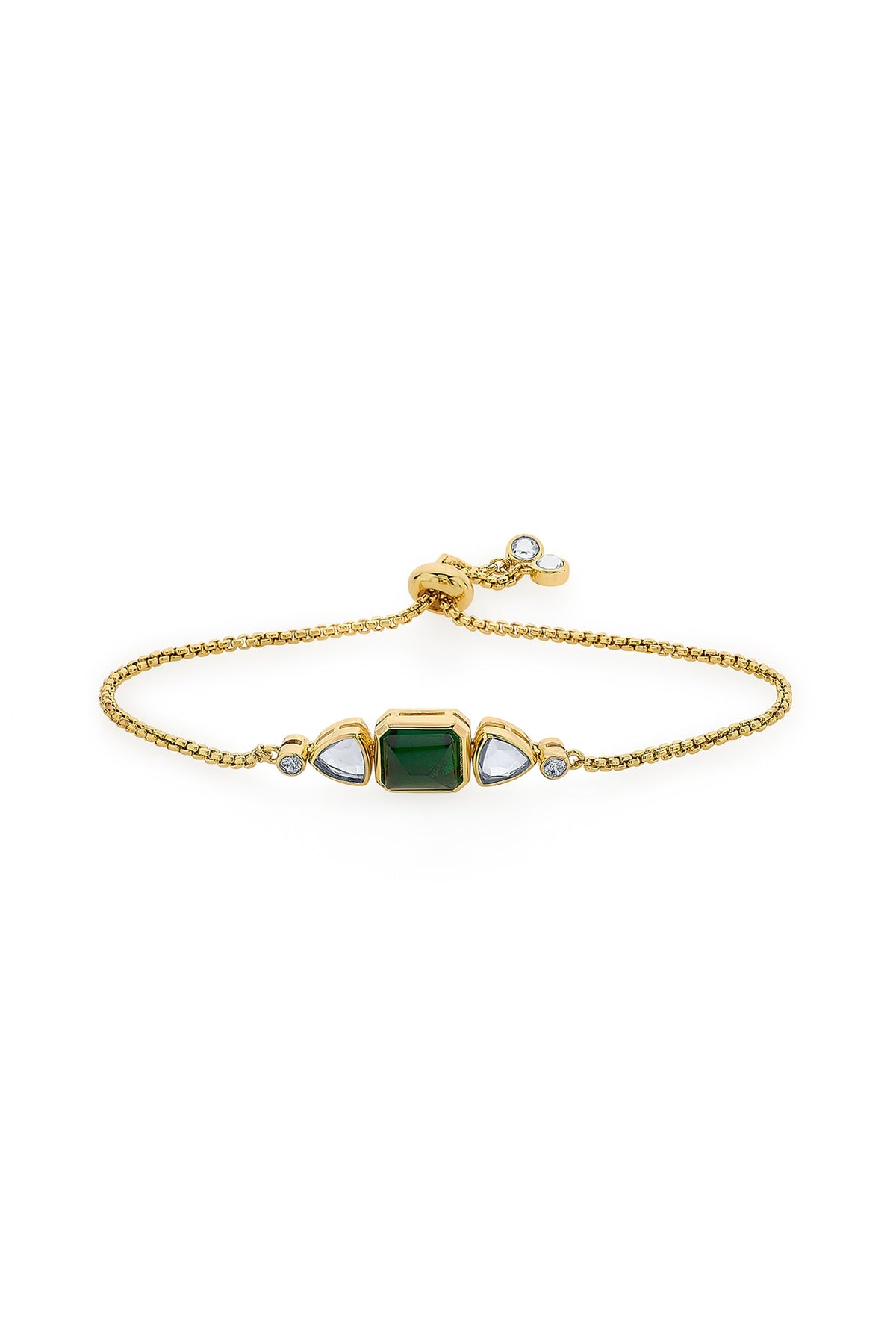 Gold Finish Green Hydro & Mirror Bracelet