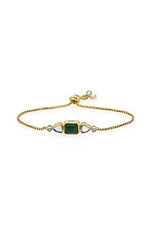 Gold Finish Green Hydro & Mirror Bracelet