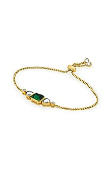 Gold Finish Green Hydro & Mirror Bracelet