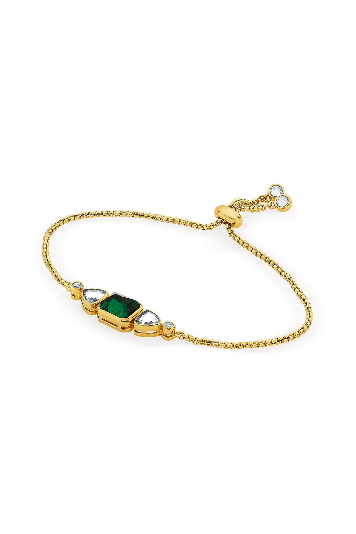 Gold Finish Green Hydro & Mirror Bracelet