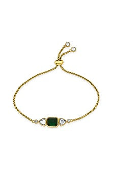 Gold Finish Green Hydro & Mirror Bracelet
