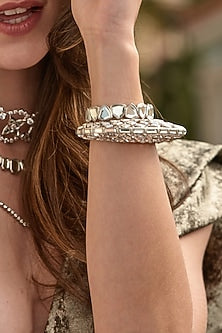 White Finish Mirror Cuff