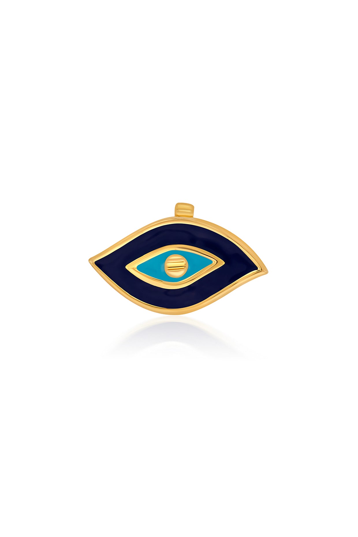 Gold Plated Evil Eye Cyan Charm