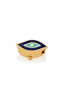 Gold Plated Evil Eye Cyan Charm