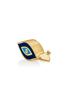 Gold Plated Evil Eye Cyan Charm