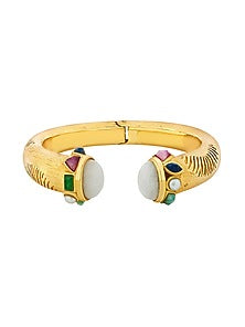 Gold Finish Multi- Stone Cuff