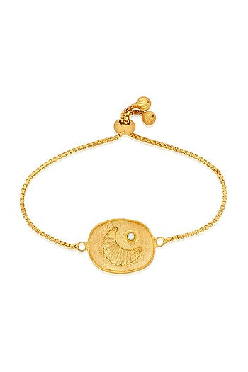 Gold Finish Pearls Luna Bracelet
