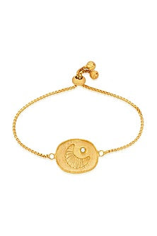 Gold Finish Pearls Luna Bracelet