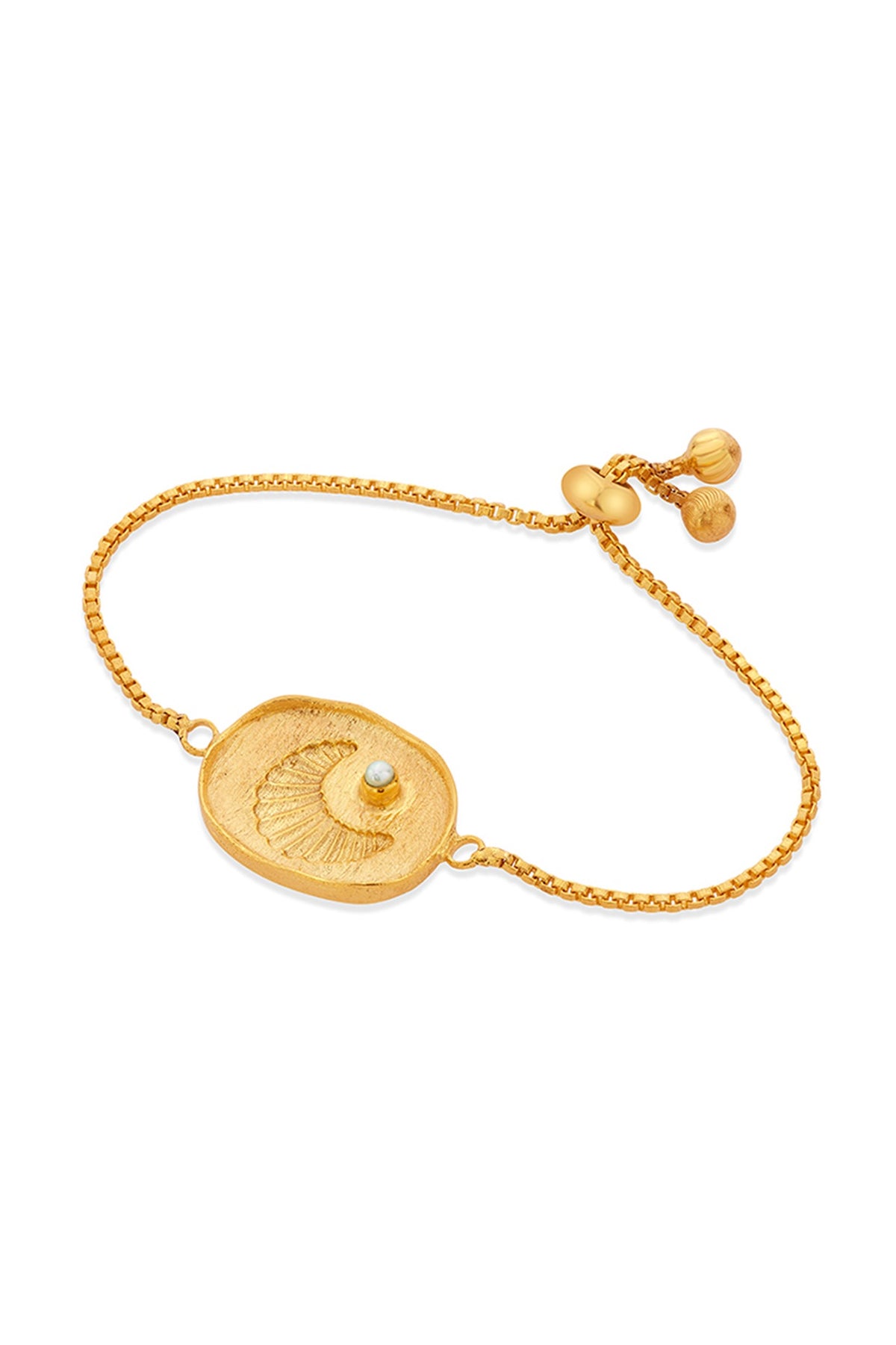 Gold Finish Pearls Luna Bracelet
