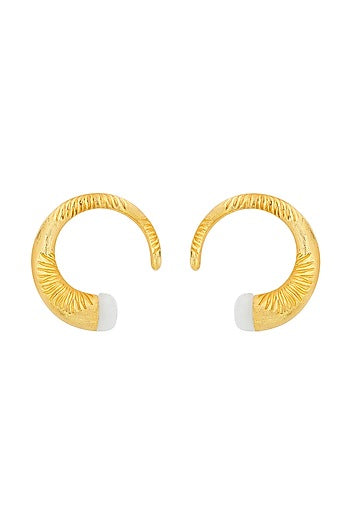 Gold Plated Jade Hoop Earrings