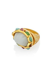 Gold Finish Statement Ring