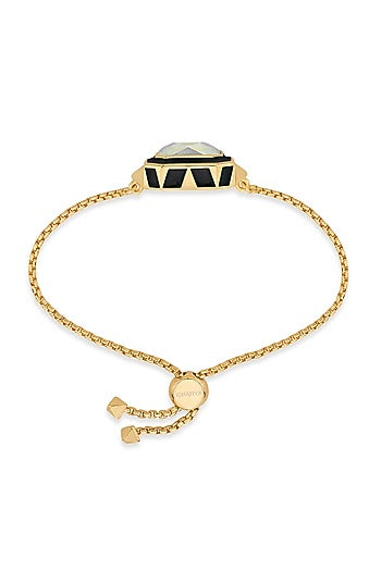 Gold Plated Black Enameled Bracelet