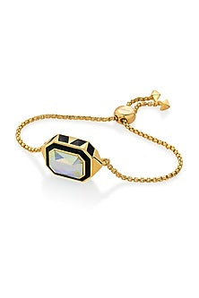 Gold Plated Black Enameled Bracelet